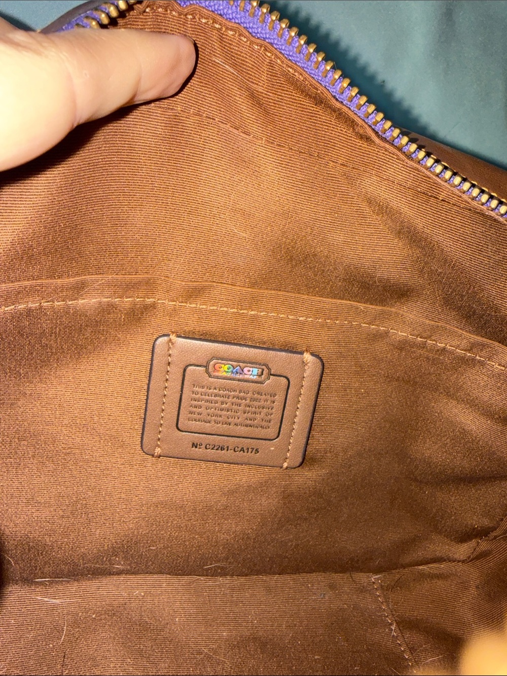 Coach Rainbow Signature Crossbody Bag - Brown Multicolor - Picture 8 of 8